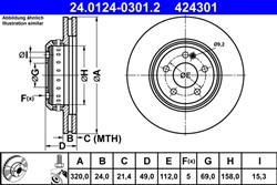 Dviejų dalių stabdžių diskas ATE 24.0124-0301.2