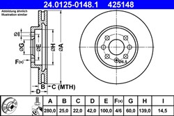 Bremžu disks ATE 24.0125-0148.1 (pārdošanas vienība - 1 gab.)_2