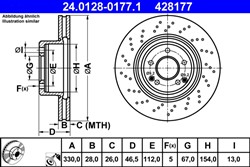 Bremžu disks ATE 24.0128-0177.1 (pārdošanas vienība - 1 gab.)_2