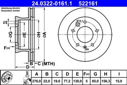 Brake disc ATE PowerDisc (1 pcs) front L/R fits MERCEDES SPRINTER 2-T (B901, B902), SPRINTER 3-T (B903), SPRINTER 4-T (B904); VW LT 28-35 II, LT 28-46 II_2