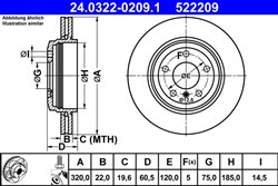 Brake disc ATE PowerDisc (1 pcs) rear L/R fits BMW 3 (E46)_2