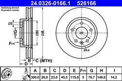 Bremžu disks ATE 24.0326-0166.1 (pārdošanas vienība - 1 gab.)_2