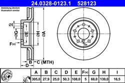 Tarcza hamulcowa ATE PowerDisc (1 szt.) przód L/P pasuje do VOLVO S60 I, S80 I, V70 I, V70 II, XC70 I_2