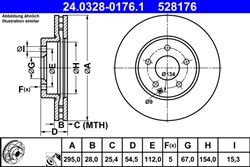 Tarcza hamulcowa ATE PowerDisc (1 szt.) przód L/P pasuje do MERCEDES E T-MODEL (S211), E (VF211), E (W211)_2