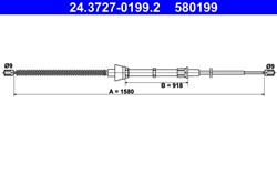 Cable Pull, parking brake 24.3727-0199.2_1