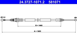 Cable Pull, parking brake 24.3727-1071.2_3