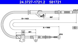 Cable Pull, parking brake 24.3727-1721.2_0