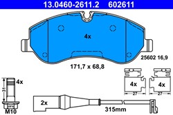 Brake Pad Set, disc brake 13.0460-2611.2_1