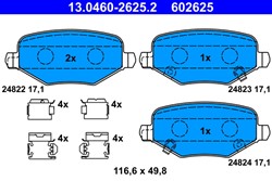 Brake Pad Set, disc brake 13.0460-2625.2