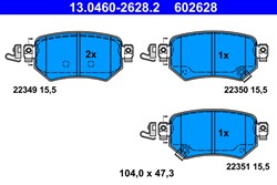 Brake Pad Set, disc brake 13.0460-2628.2