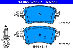 Brake Pad Set, disc brake 13.0460-2632.2