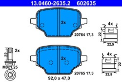 Brake Pad Set, disc brake 13.0460-2635.2