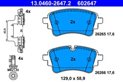 Brake Pad Set, disc brake 13.0460-2647.2