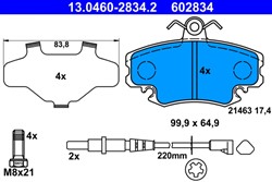 Brake Pad Set, disc brake 13.0460-2834.2_1