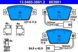 Bremžu kluču komplekts ATE 13.0460-3861.2