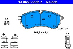 Brake Pad Set, disc brake 13.0460-3886.2