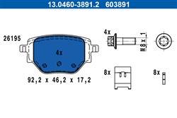 Brake Pad Set, disc brake 13.0460-3891.2