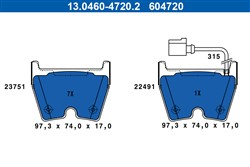 Brake Pad Set, disc brake 13.0460-4720.2