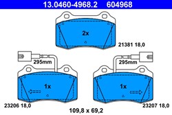 Brake Pad Set, disc brake 13.0460-4968.2