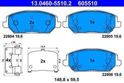 Brake Pad Set, disc brake 13.0460-5510.2