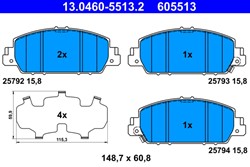 Brake Pad Set, disc brake 13.0460-5513.2