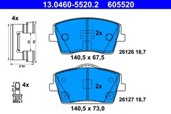 Brake Pad Set, disc brake 13.0460-5520.2