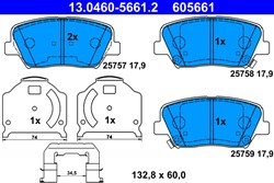 Brake Pad Set, disc brake 13.0460-5661.2