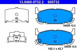 Brake Pad Set, disc brake 13.0460-5732.2