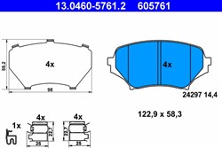 Brake Pad Set, disc brake 13.0460-5761.2