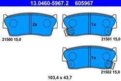 Brake Pad Set, disc brake 13.0460-5967.2