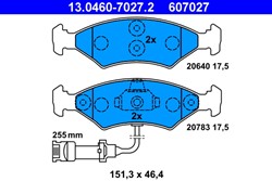 Brake Pad Set, disc brake 13.0460-7027.2