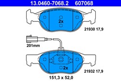 Brake Pad Set, disc brake 13.0460-7068.2
