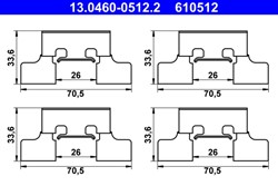 Bremžu kluču montāžas komplekts ATE 13.0460-0512.2