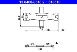 Bremžu kluču montāžas komplekts ATE 13.0460-0518.2