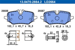 Ceramic brake pads rear , fits: BMW 2 (U06), X1 (U11), X2 (U10); MINI COOPER (J01), COUNTRYMAN (U25) 1.5-Electric 11.21-