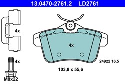Keramikas bremžu kluču komplekts ATE 13.0470-2761.2_1
