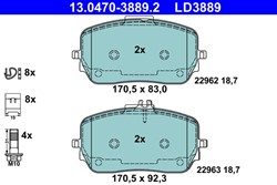 Brake Pad Set, disc brake 13.0470-3889.2