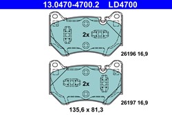 Brake Pad Set, disc brake 13.0470-4700.2
