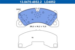 Ceramic brake pads front (with extras), fits: PORSCHE CAYENNE, MACAN, PANAMERA; VW TOUAREG 2.0-6.0 01.03-