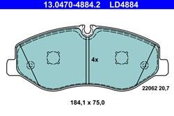 Brake Pad Set, disc brake 13.0470-4884.2