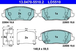 Brake Pad Set, disc brake 13.0470-5510.2