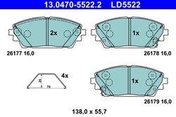 Brake Pad Set, disc brake 13.0470-5522.2_0