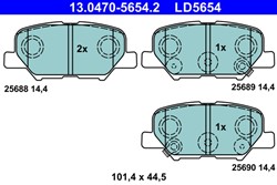 Brake Pad Set, disc brake 13.0470-5654.2