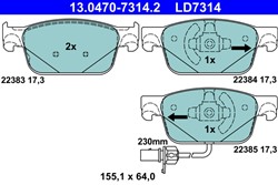 Keramikas bremžu kluču komplekts ATE 13.0470-7314.2_1