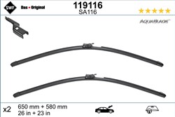 Wiper blade AquaBlade 046S jointless 650/580mm (2 pcs) front with spoiler