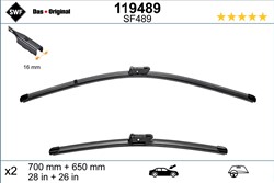 Wiper blade Visioflex SWF 119489 jointless 700/650mm (2 pcs) front with spoiler