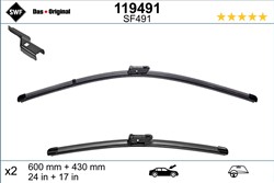 Wiper blade Visioflex SWF 119491 jointless 600/430mm (2 pcs) front with spoiler
