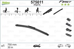 Wiper blade First Flat Blade FM75 jointless 750mm (1 pcs) front with spoiler_3
