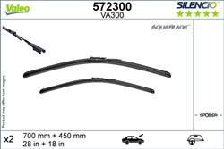 Wiper blade AquaBlade VAL572300 jointless 700/450mm (2 pcs) front with spoiler