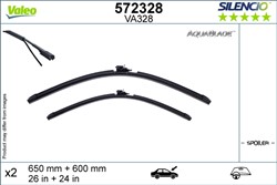 Wiper blade AquaBlade VAL572328 jointless 650/600mm (2 pcs) front with spoiler